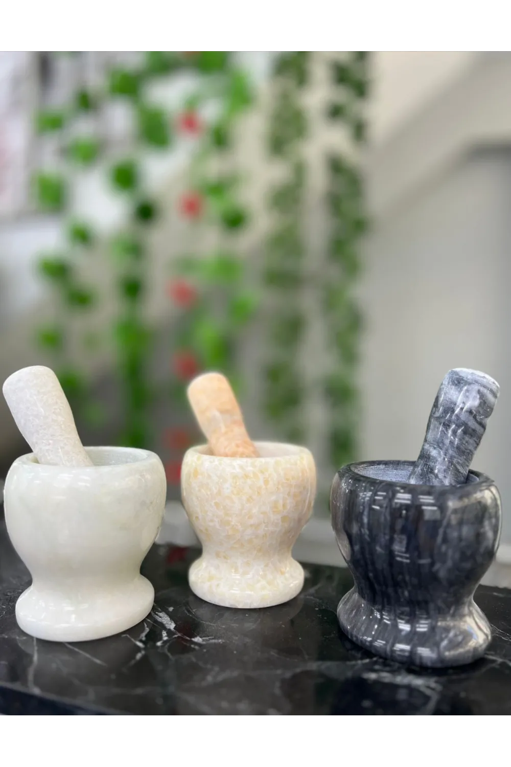 Doğal Cilalı Mermer Havan