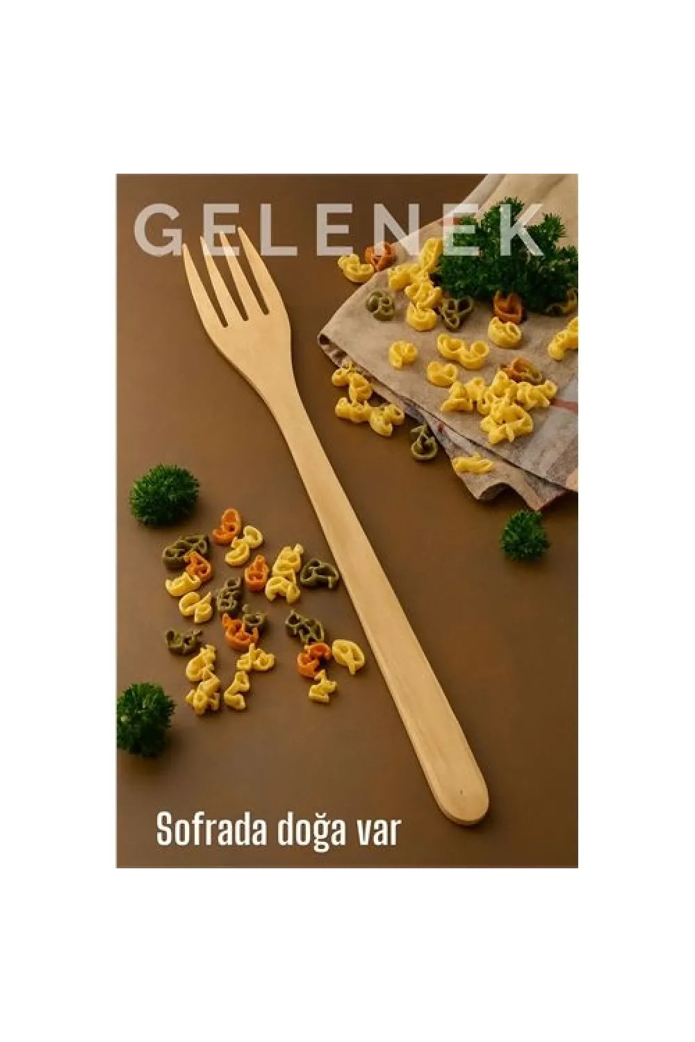 Doğal Gürgen Ağacı Servis Çatalı – 25 cm, El Yapımı Ahşap Mutfak Gereci 722244