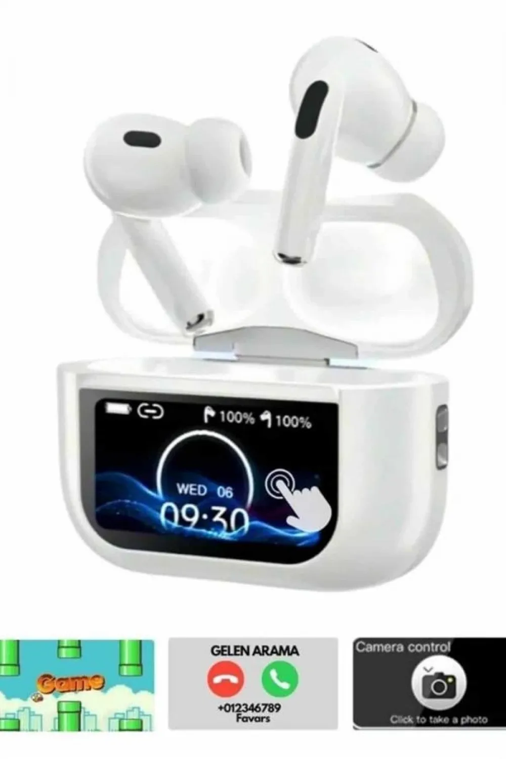 Dokunmatik Ekranlı Bluetooth Kulaklık Tws İos Android Tüm Telefonlara Uyumlu Kulaklık
