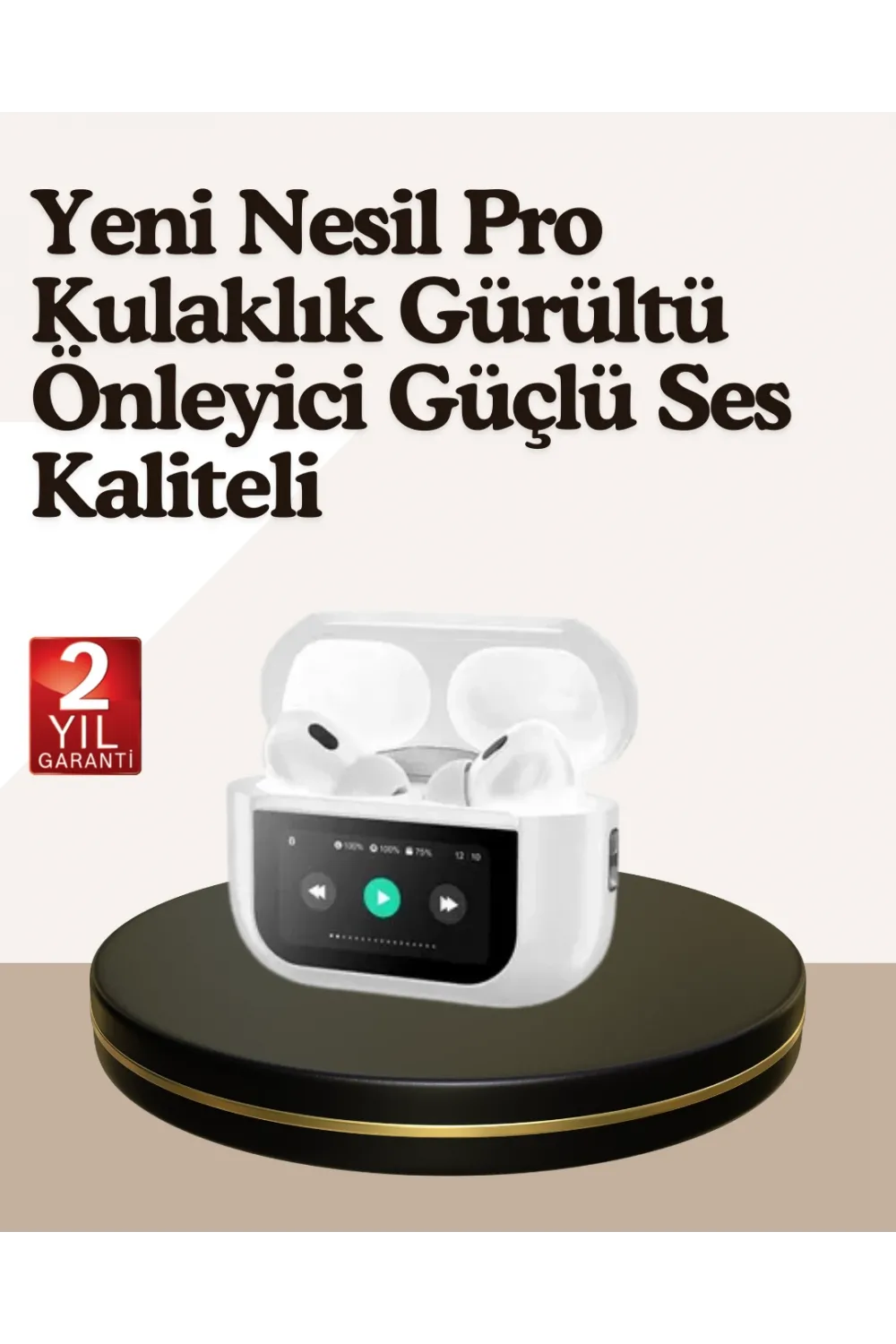 Dokunmatik Kontrollü Gürültü Önleyici Bluetooth Kulaklık Şarj Göstergeli