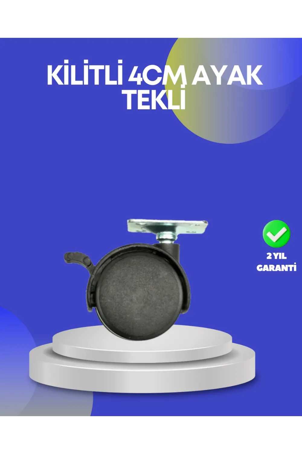 Dolap Ve Raflar İçin 4 Cm Kilitli Tekerlek Tekli