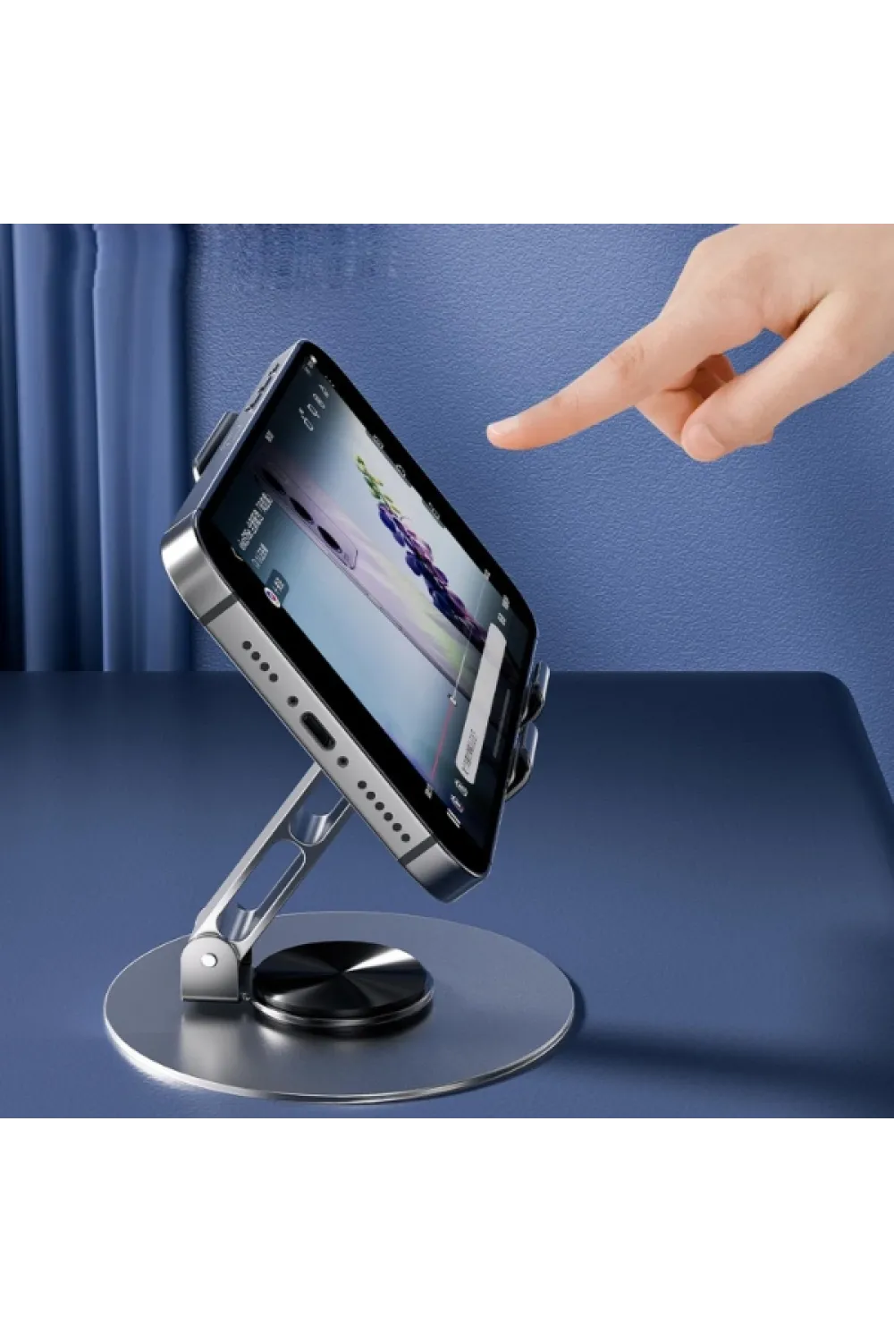 Dönebilir ve Katlanabilir Masaüstü Metal Telefon Tutucu