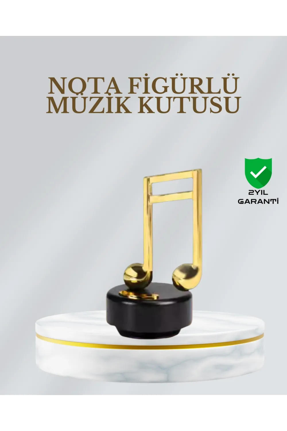 Dönen Nota Figürlü Müzik Box Işıltılı Dekoratif Tasarım