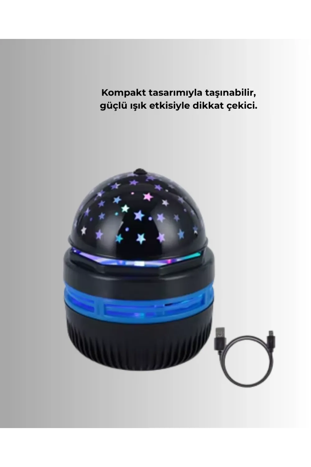 Döner Galaxy Projektör Gece Lambası – Ay Ve Yıldız Işıklı Atmosfer Lamba, Usb Bağlantılı