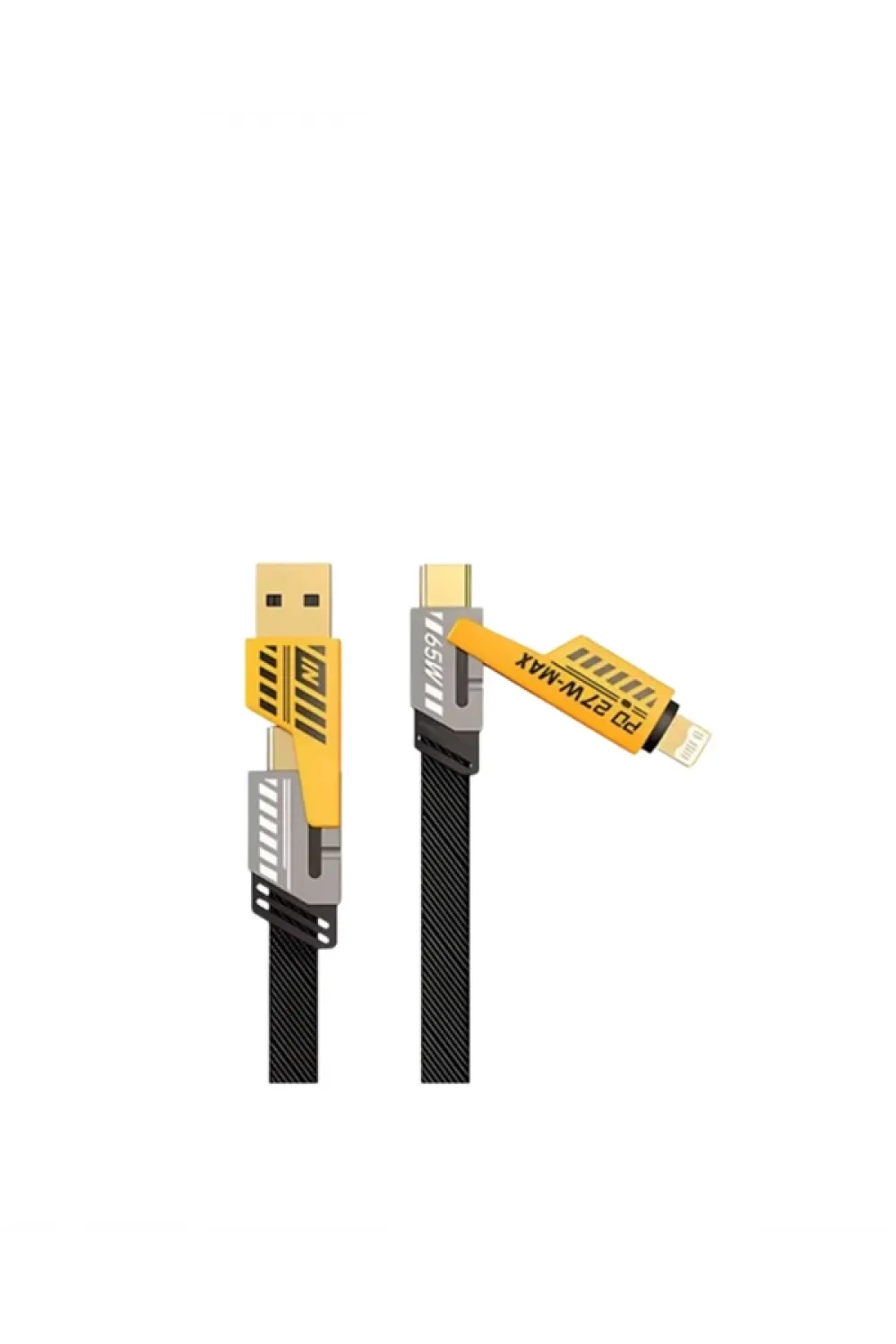 Dönüştürülebilir 4 Başlıklı Hızlı Şarj Kablosu – 1.2m, 65w, Dayanıklı Ve Esnek Tasarım