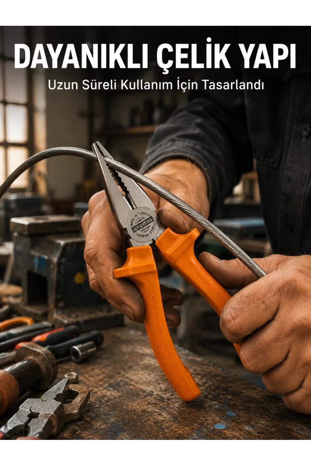 Dövme Çelik Pense Ergonomik Kaymaz Saplı El Aleti