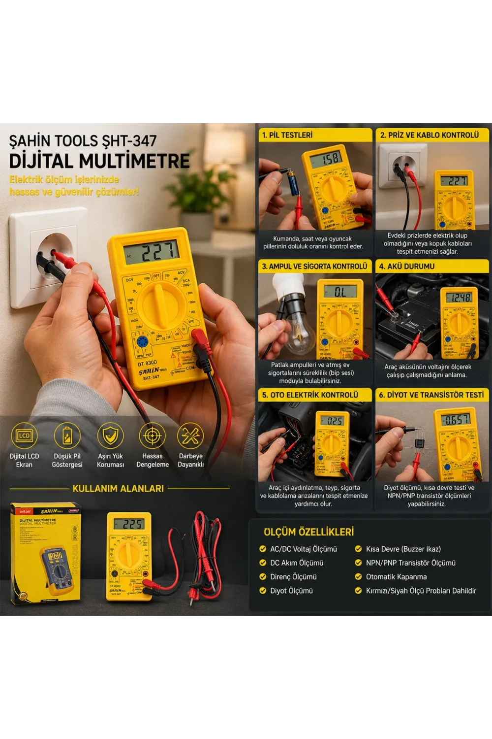 DT-830B Dijital Multimetre