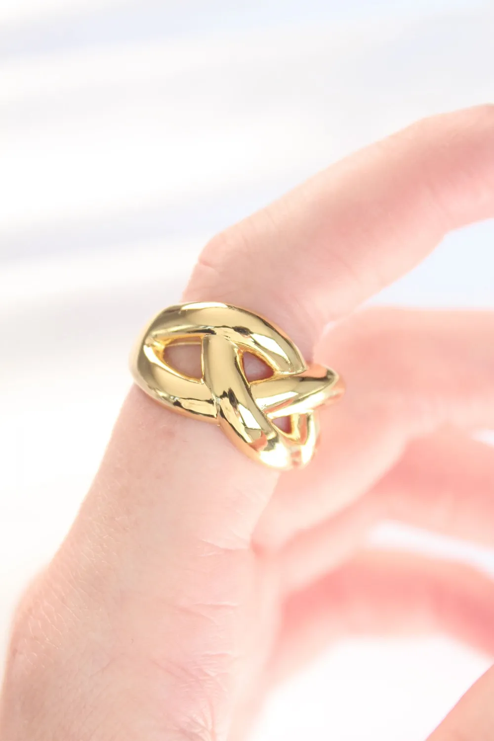 ietaks™ Düğüm Model Gold Renk Ayarlanabilir Yüzük