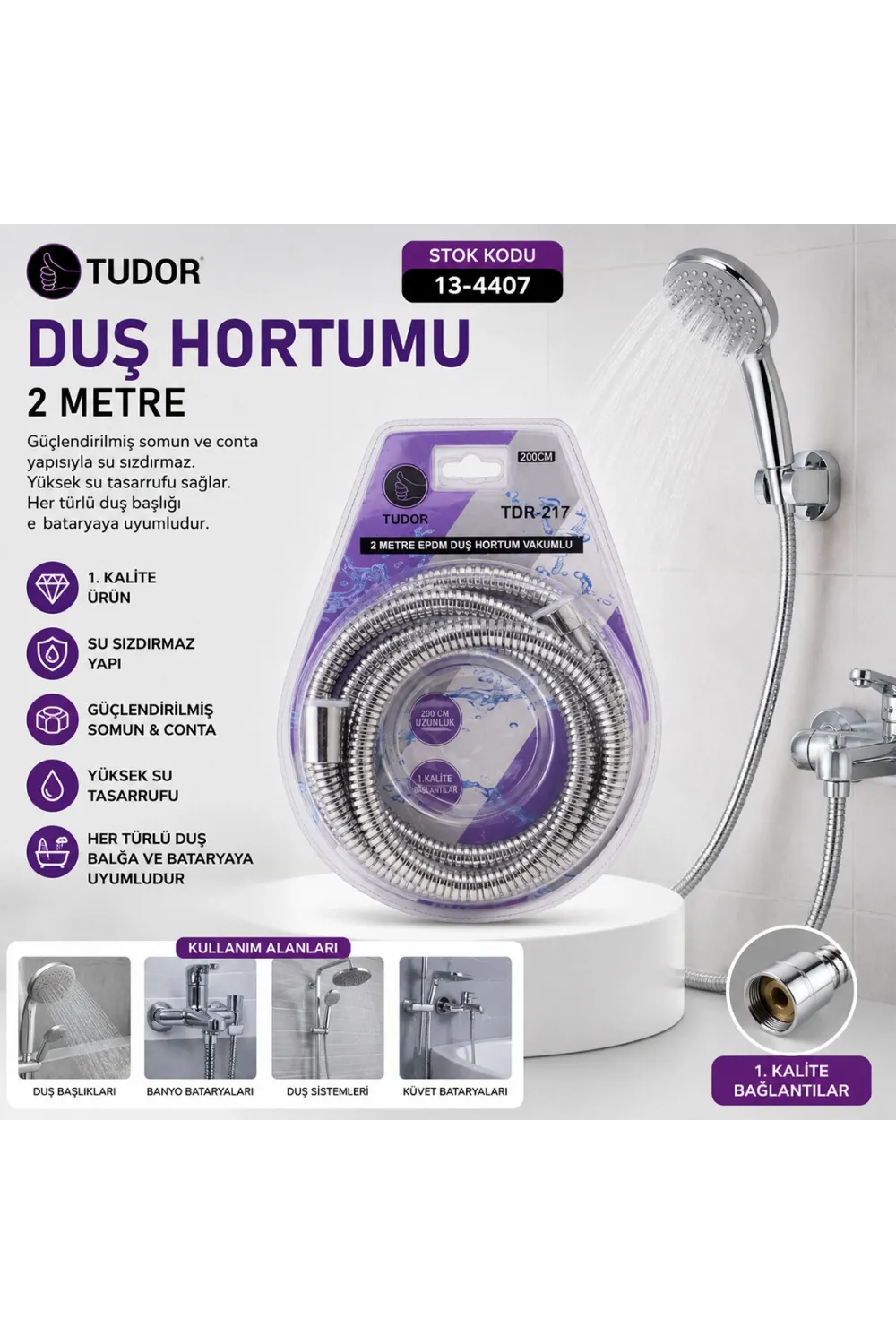 Duş Hortumu 200cm Vakumlu Ambalaj