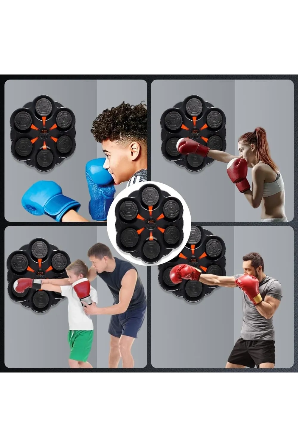 Duvar Boks Makinesi Müzikli Bluetooth Hoparlör Özellikli Led Işıklı Ritimli 9 Mod Seviye Ayarlı Box