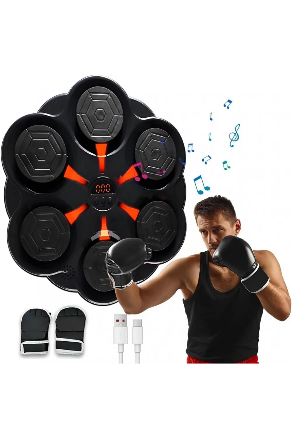 Duvar Boks Makinesi Müzikli Bluetooth Hoparlör Özellikli Led Işıklı Ritimli 9 Mod Seviye Ayarlı Box