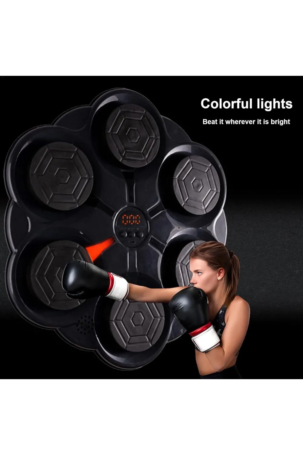 Duvar Boks Makinesi Müzikli Bluetooth Hoparlör Özellikli Led Işıklı Ritimli 9 Mod Seviye Ayarlı Box