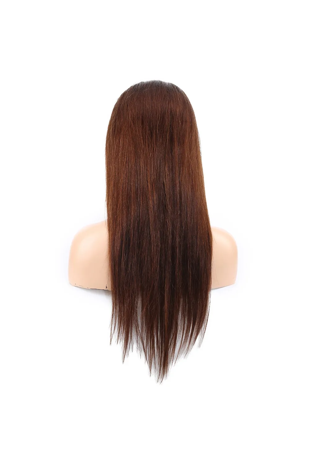 Düz Front Lace Gerçek Tül Peruk - Açık Kahve - 60-65cm