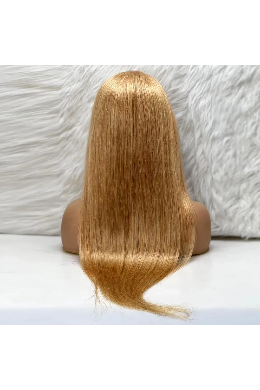 Düz Front Lace Gerçek Tül Peruk - Altın Karamel - 70-75cm