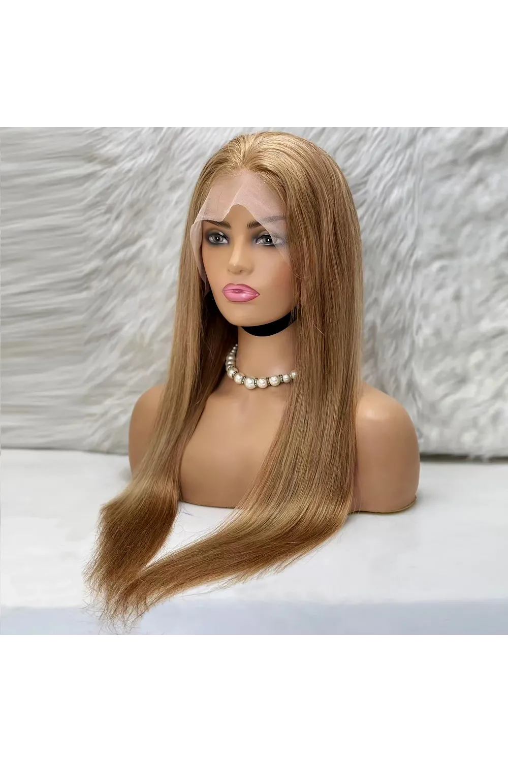 Düz Front Lace Gerçek Tül Peruk - Balköpüğü - 70-75cm