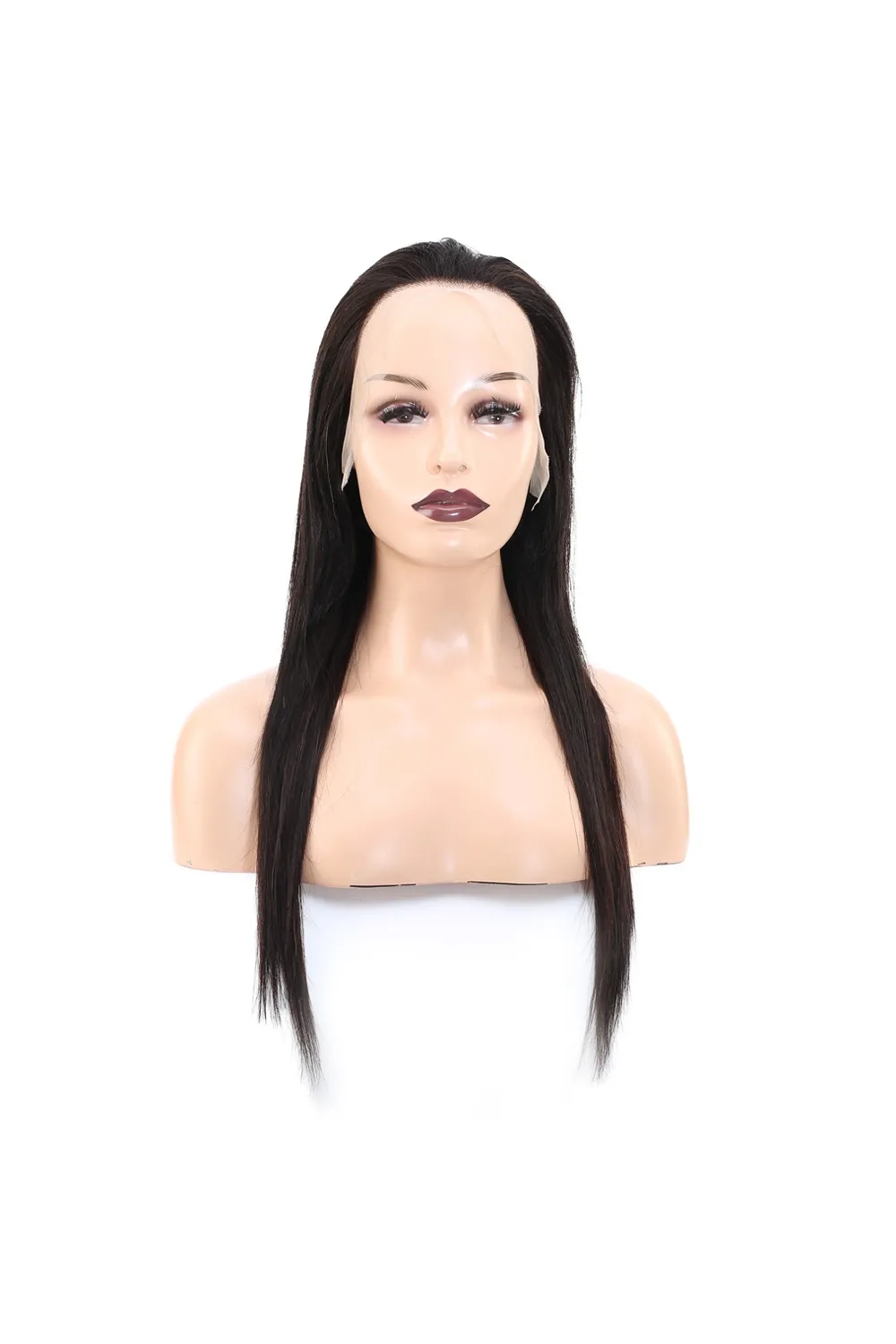 Düz Front Lace Gerçek Tül Peruk - Doğal - 60-65cm