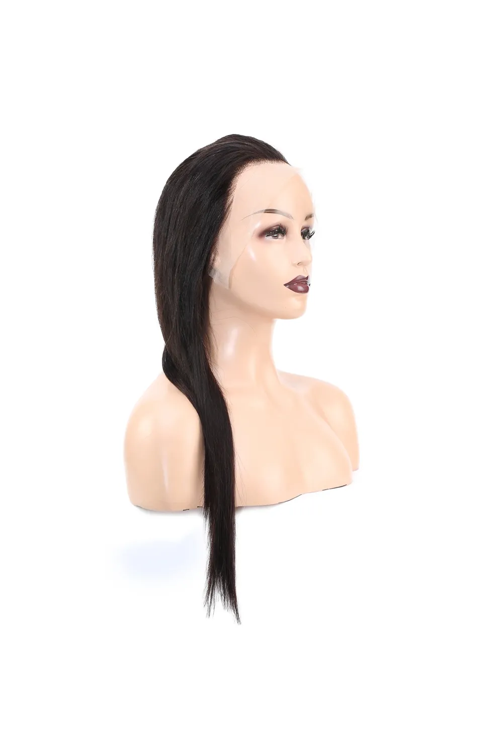 Düz Front Lace Gerçek Tül Peruk - Doğal - 60-65cm