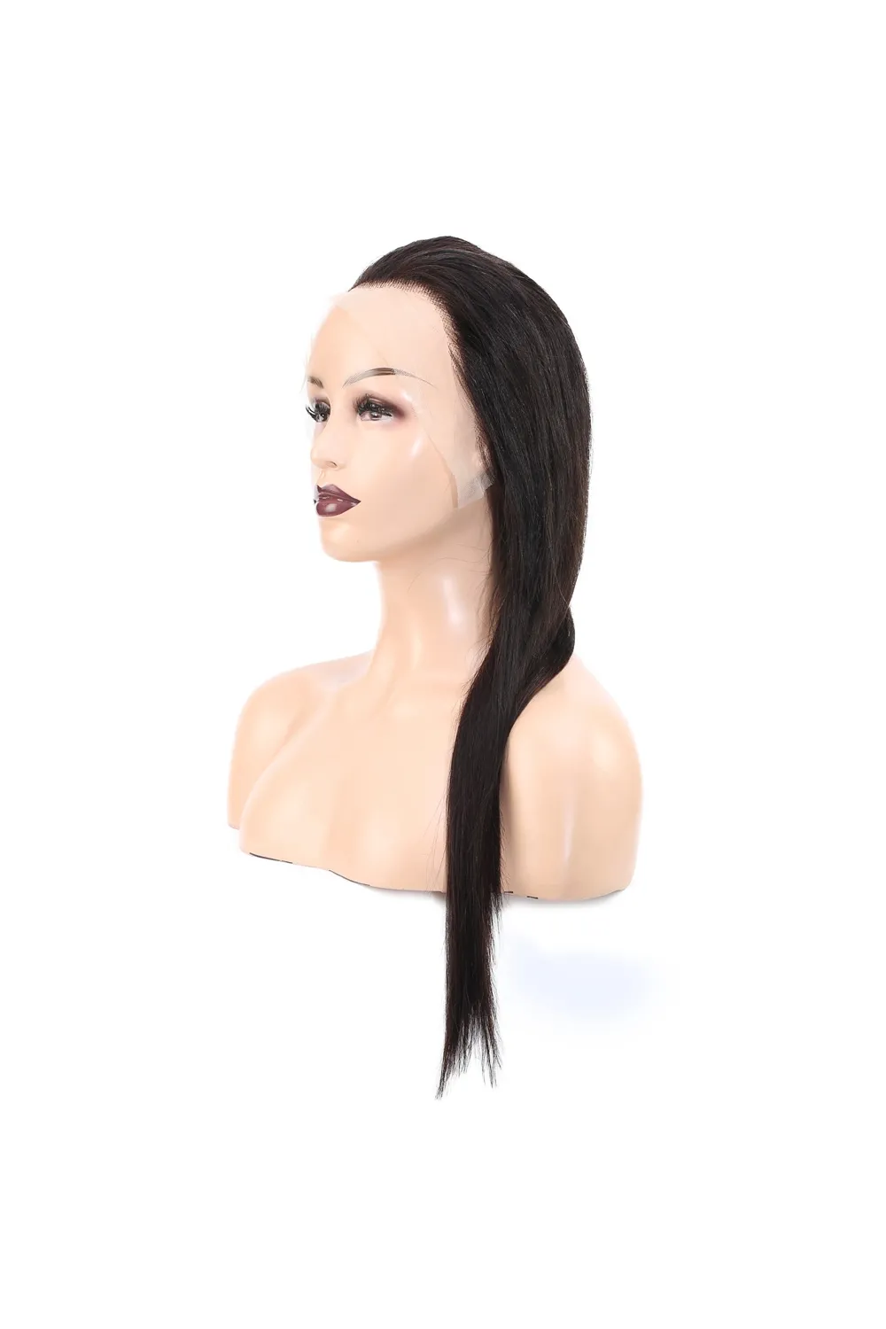 Düz Front Lace Gerçek Tül Peruk - Doğal - 60-65cm