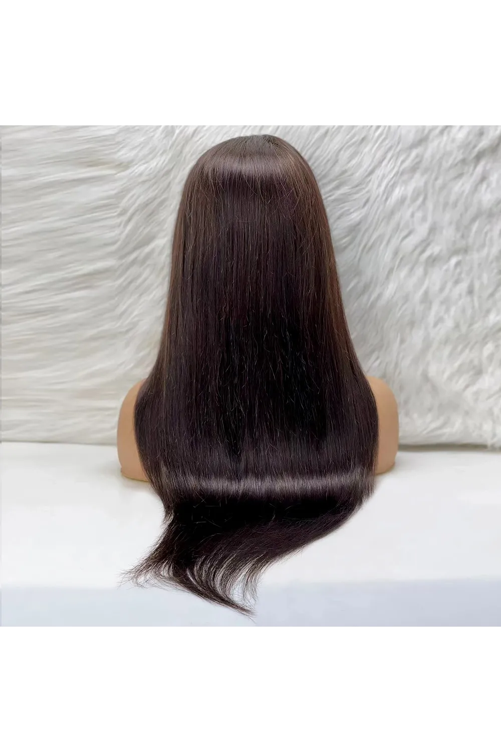 Düz Front Lace Gerçek Tül Peruk - Doğal - 70-75cm