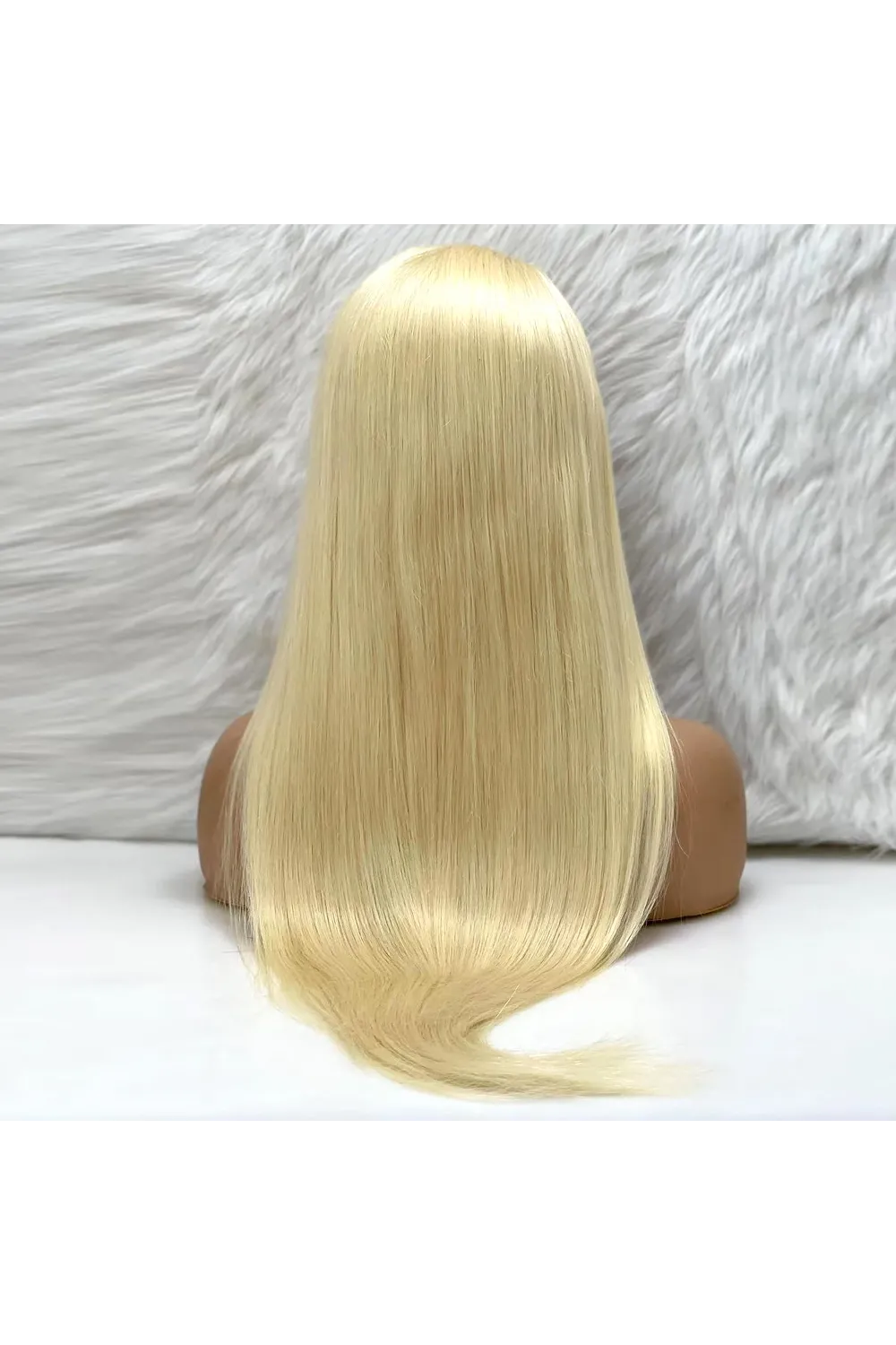 Düz Front Lace Gerçek Tül Peruk - Platin - 70-75cm