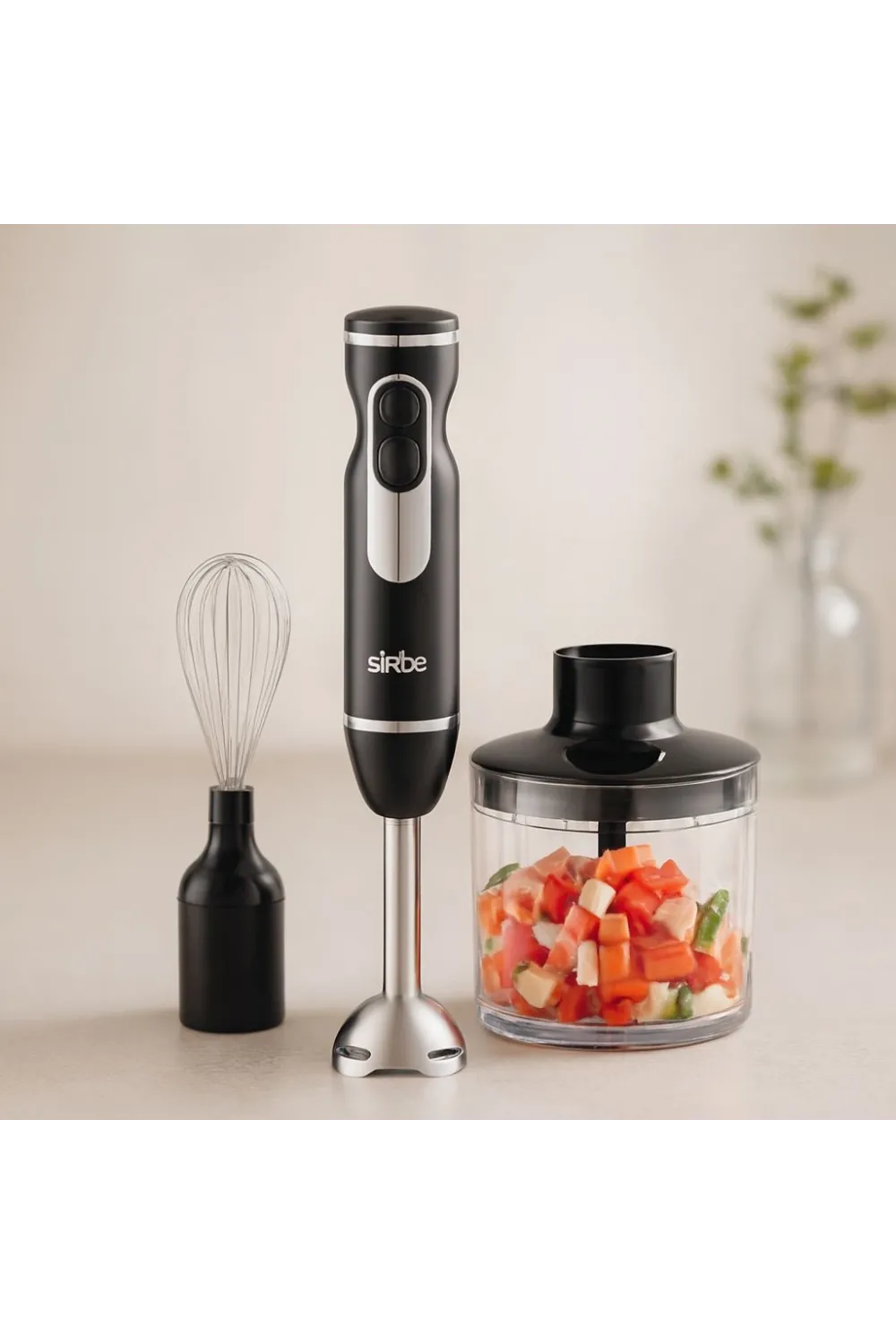 El Blender Seti 700 ml Paslanmaz Çelik Bıçak 2 Hız