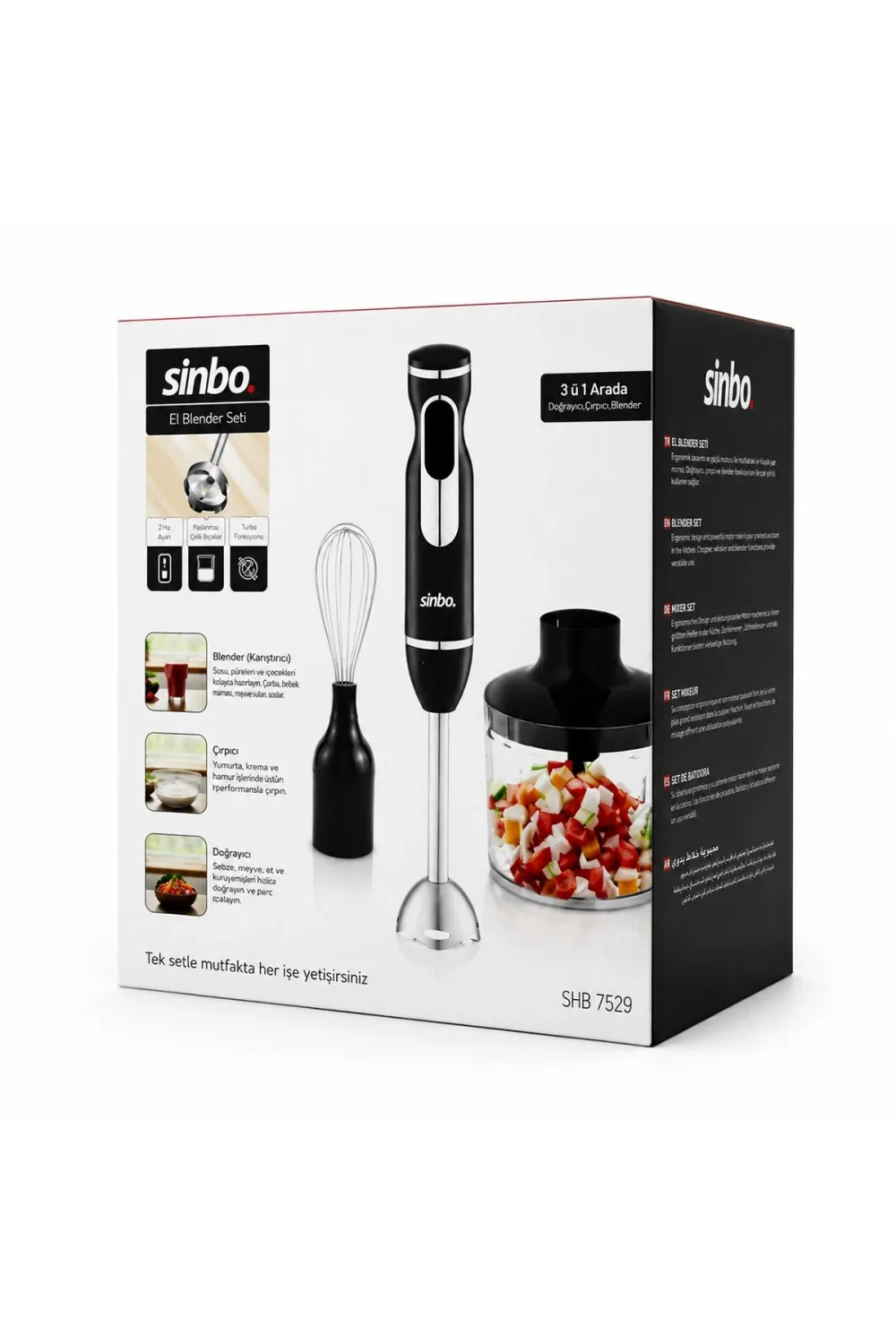 El Blender Seti 700 ml Paslanmaz Çelik Bıçak 2 Hız
