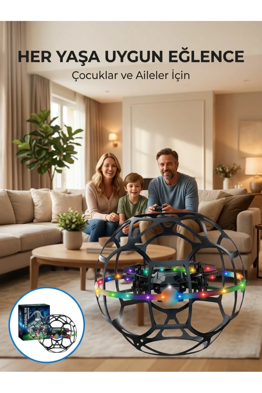 El Sensörlü Uçan Top Drone Çocuklar İçin Led Işıklı Eğlence Oyuncağı