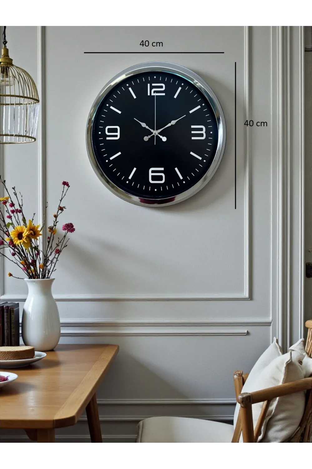 Elegance 40 Cm Metal Büyük Rakamlı Modern Tasarım