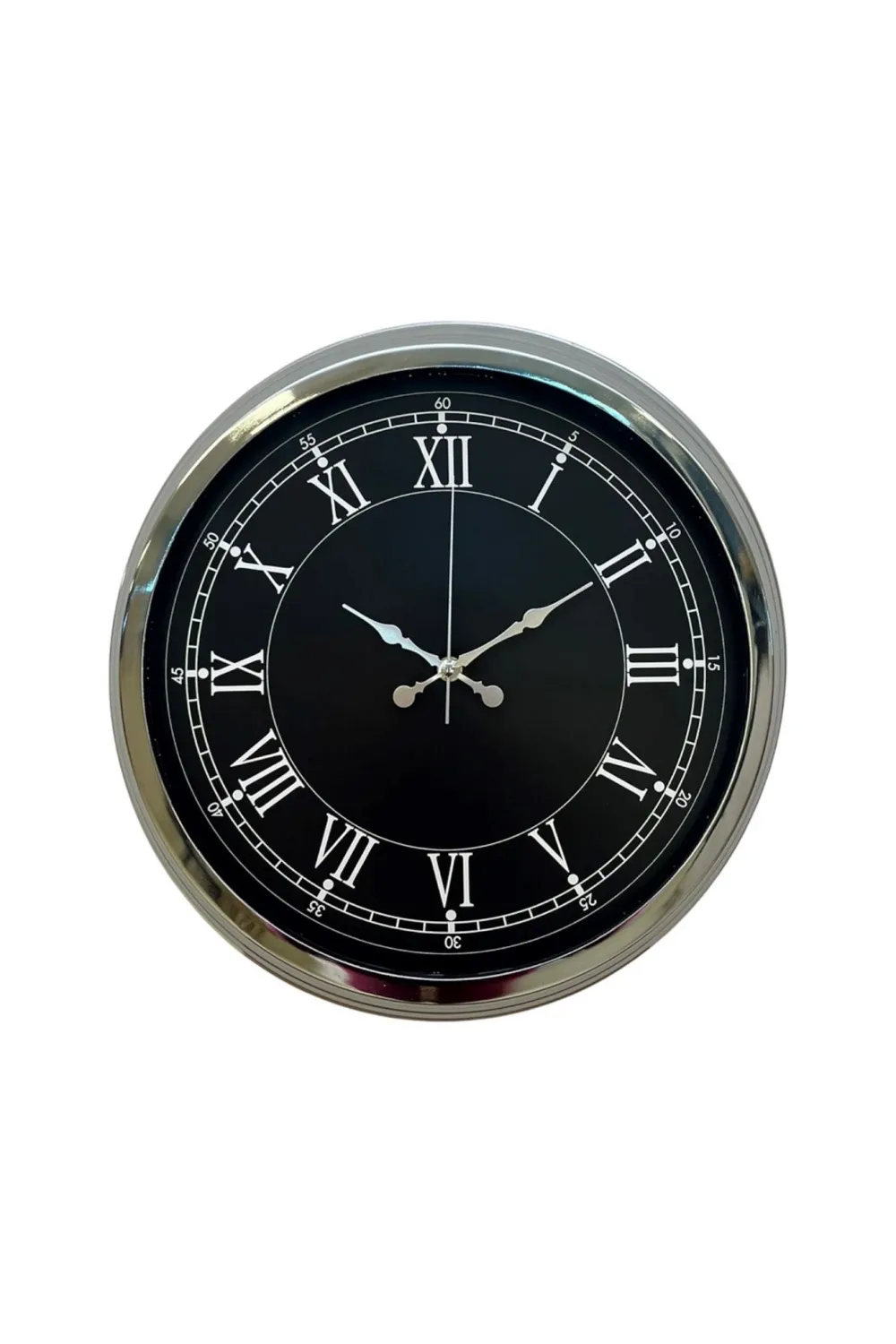 Elegance 40 Cm Metal Krom Duvar Saati