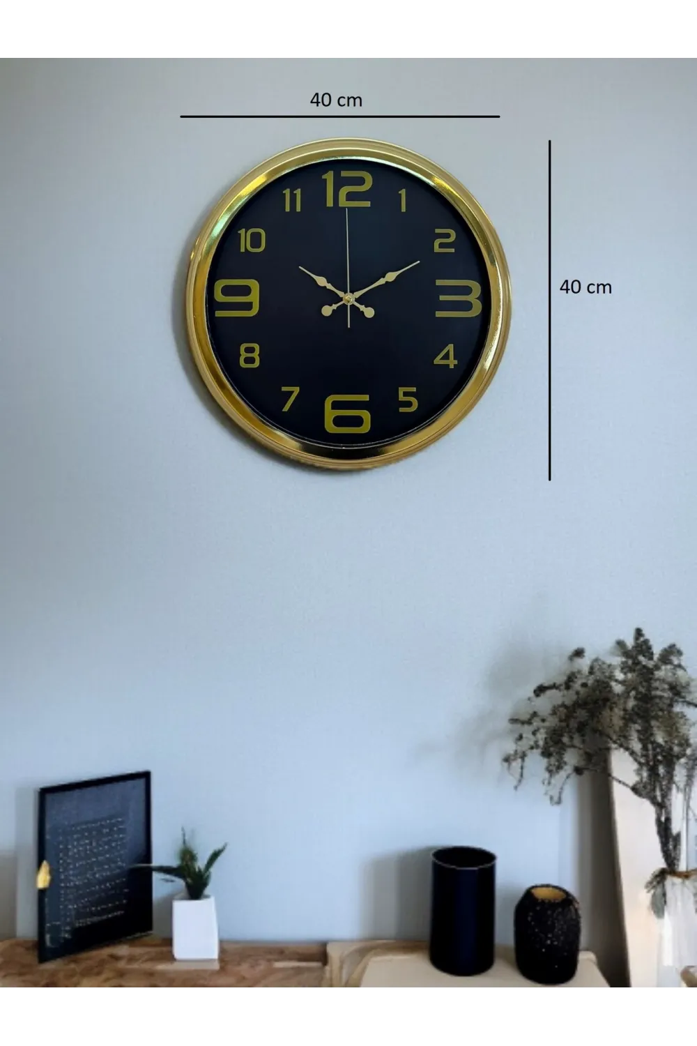 Elegance Gold Luxury 40 Cm Metal Duvar Saati