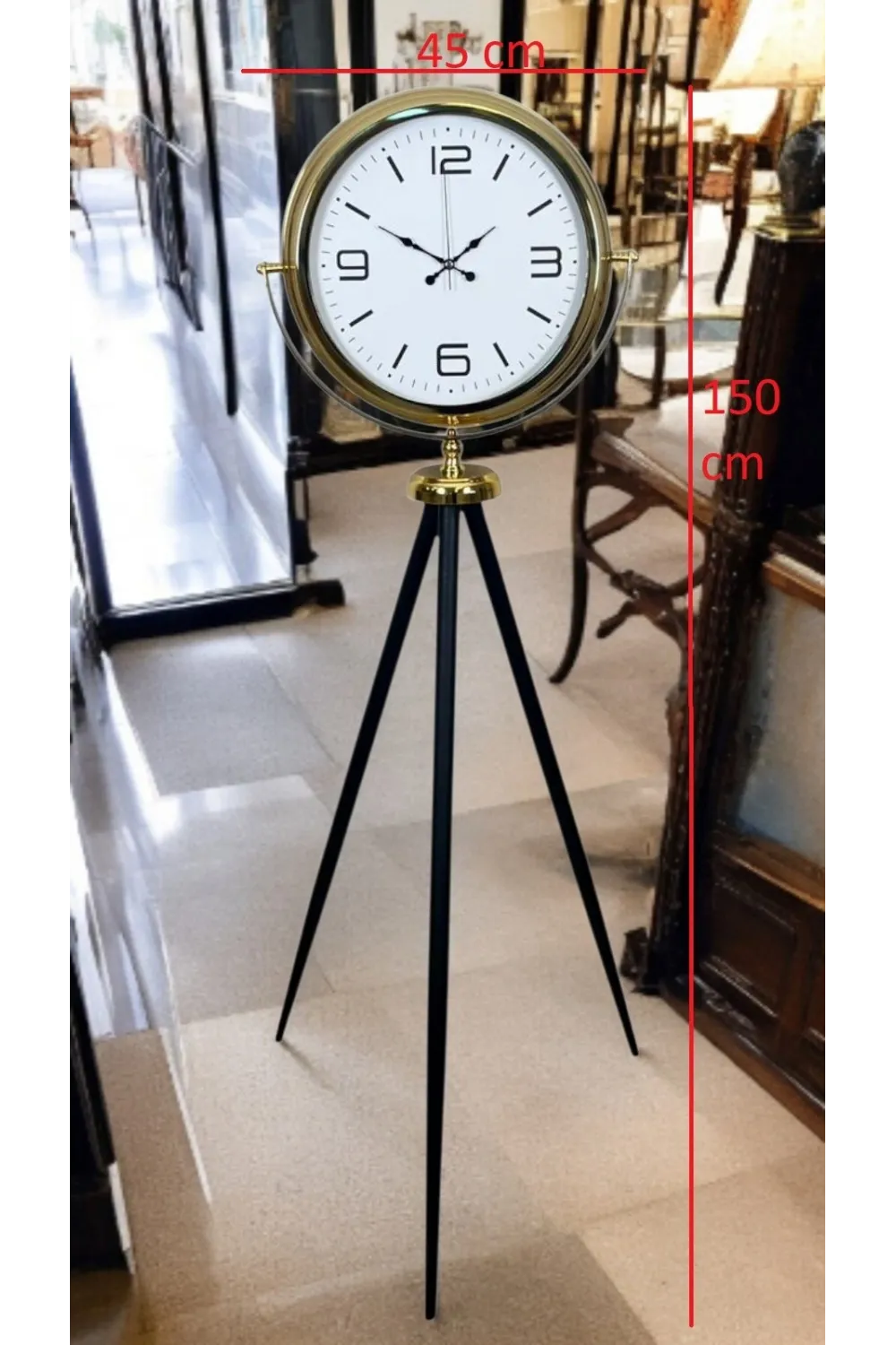 Elegance Gold Tripod Ayaklı Saat