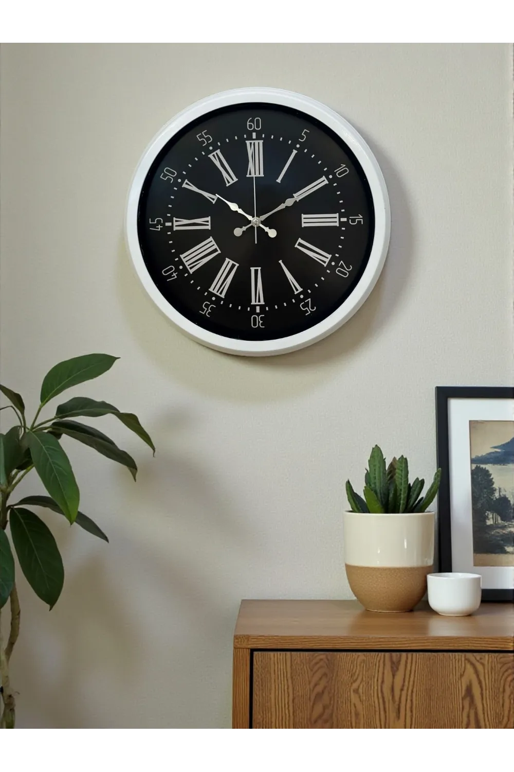 Elegance White 40 Cm Metal Duvar Saati
