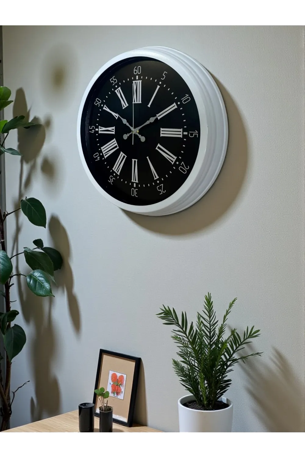 Elegance White 40 Cm Metal Duvar Saati