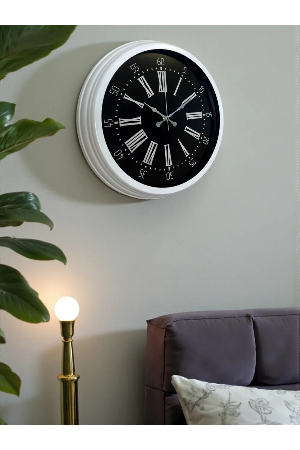 Elegance White 40 Cm Metal Duvar Saati