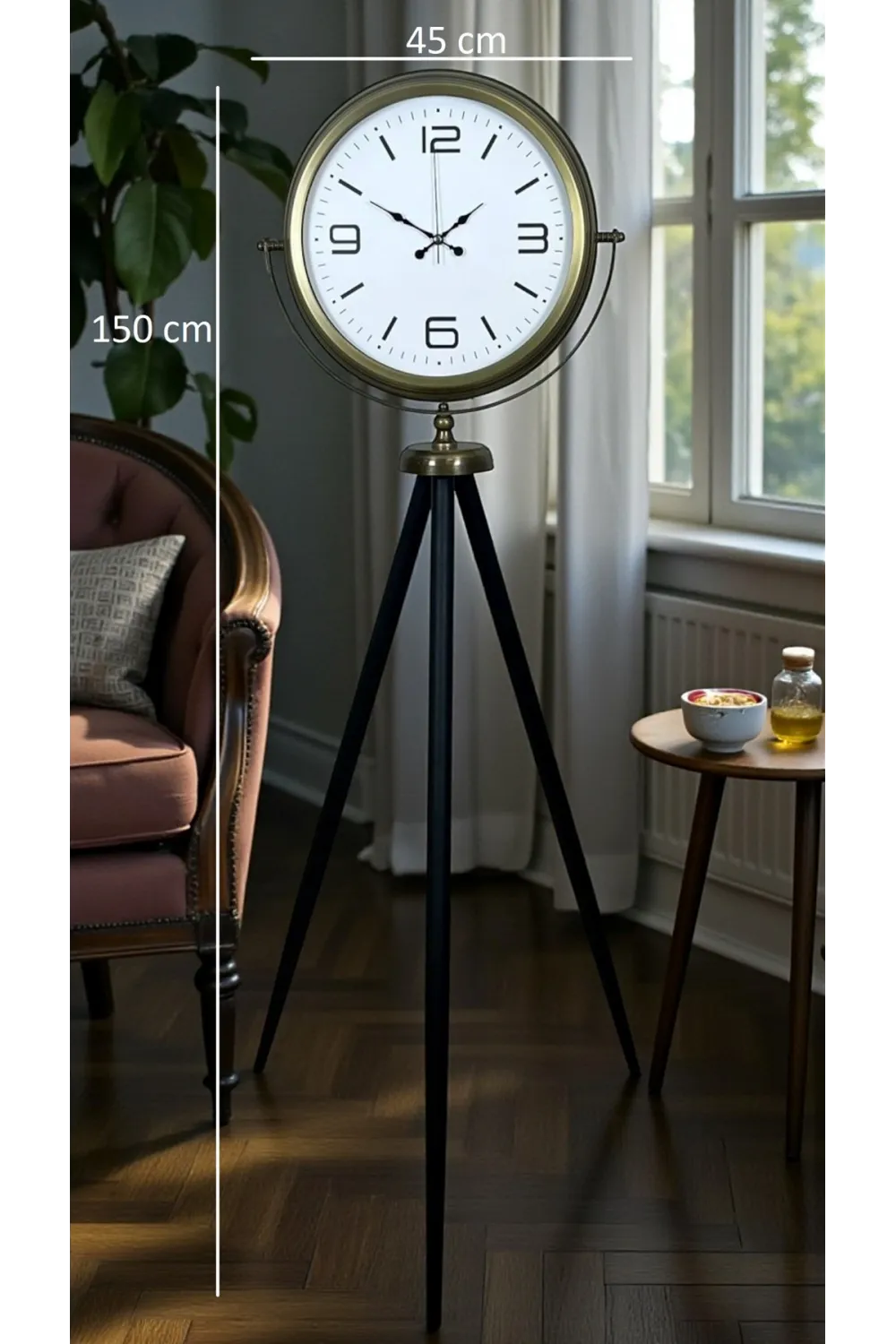 Elegant Vintage Tripod Ayaklı Saat
