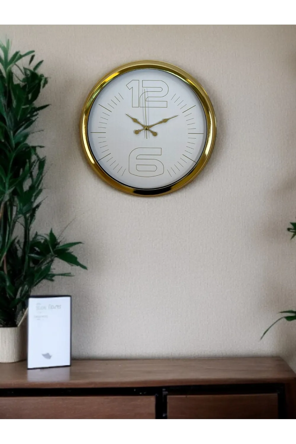 Elegant White Gold 40 Cm Metal Duvar Saati