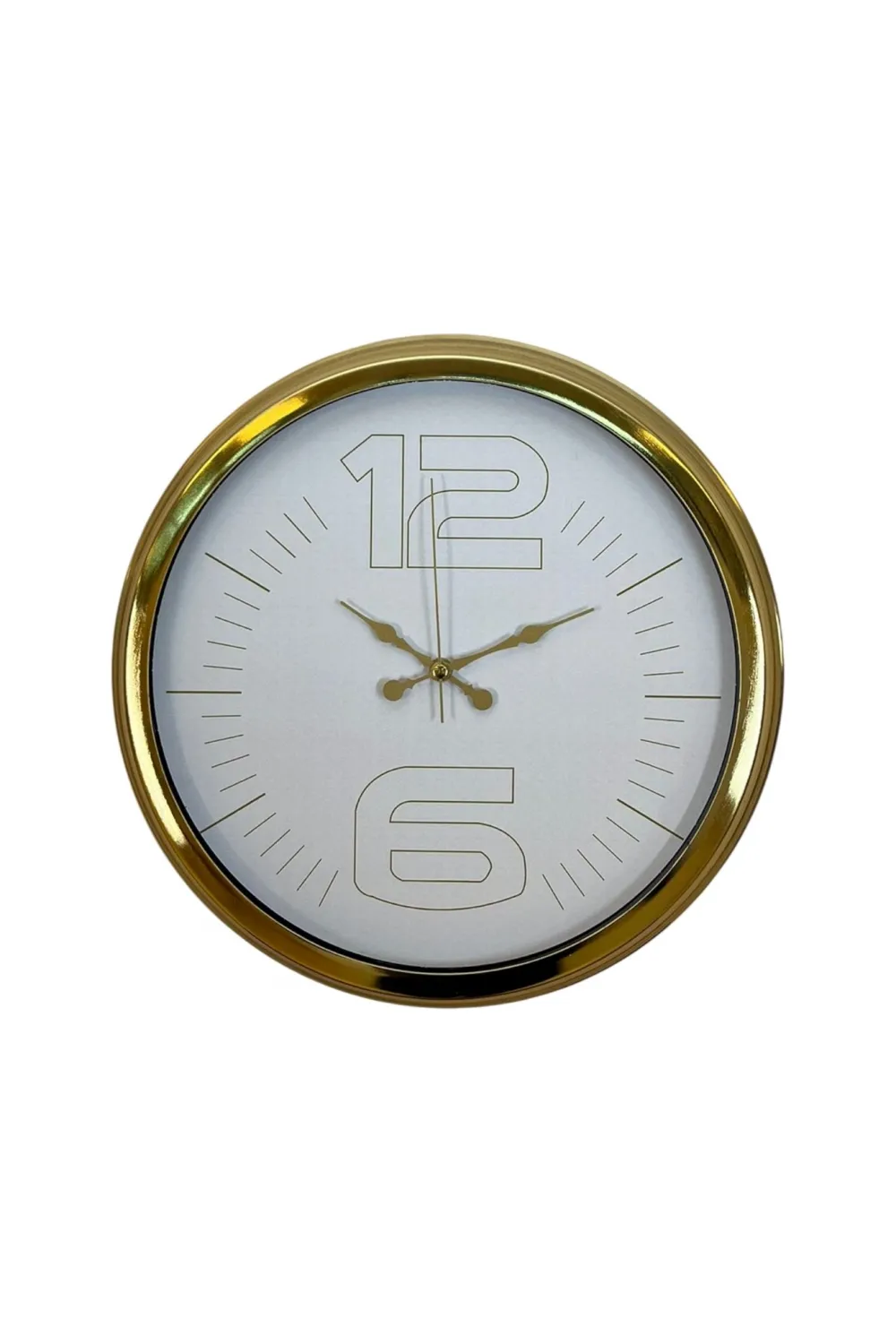 Elegant White Gold 40 Cm Metal Duvar Saati