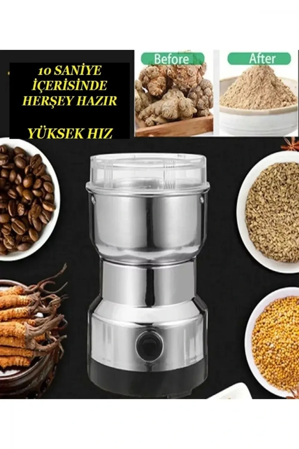 Elektrikli Kahve Ve Baharat Öğütücü Çelik Öğütücü Değirmen Ev Tipi