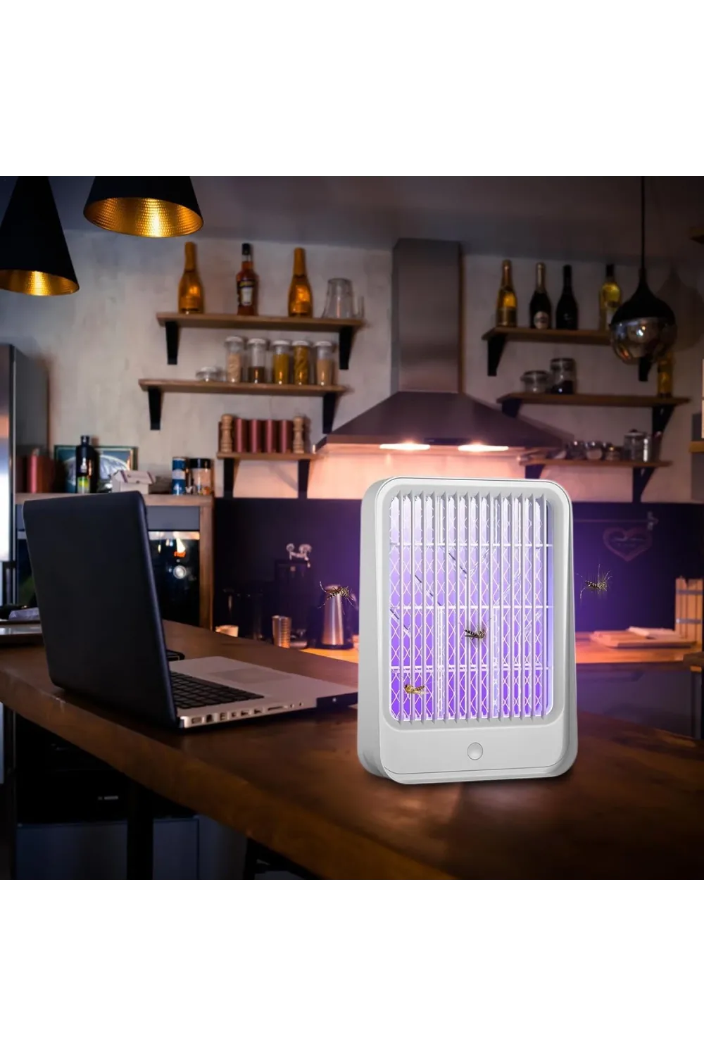 Elektrikli Sinek Kovucu USB Şarjlı Sessiz ve Etkili Led Işıklı Kapan