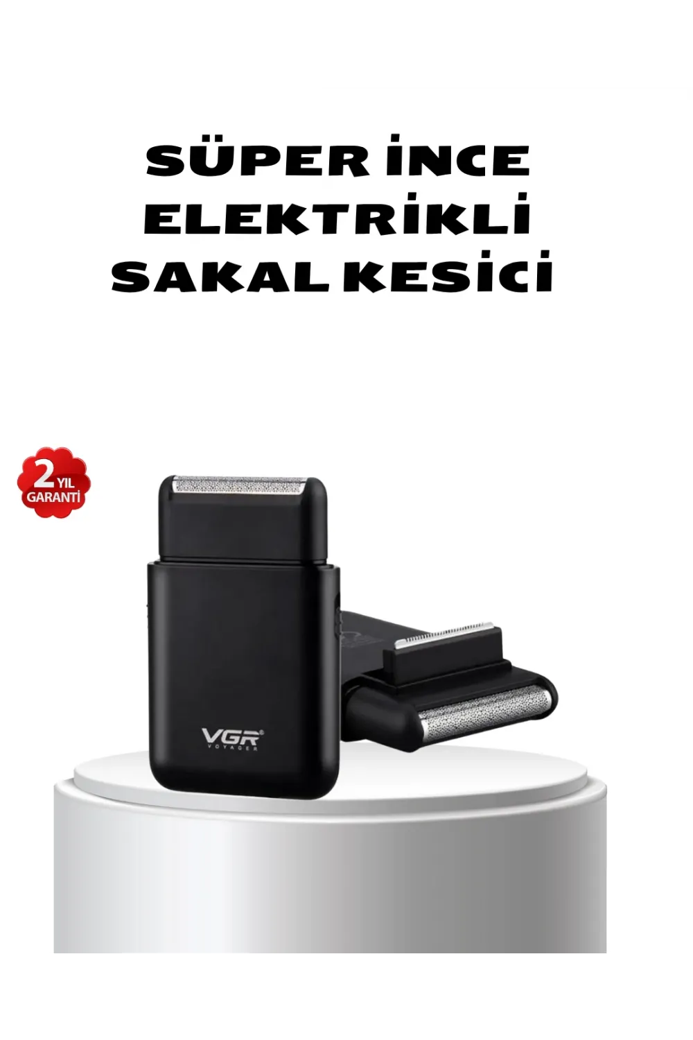 Elektrikli Tıraş Makinesi Çift Başlıklı Ultra İnce Tasarım