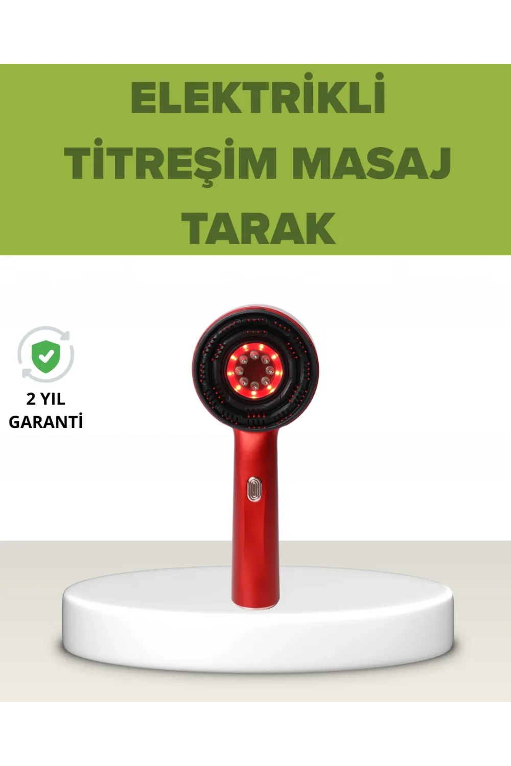 Elektrikli Titreşim Masaj Tarak Kırmızı Işık Terapi