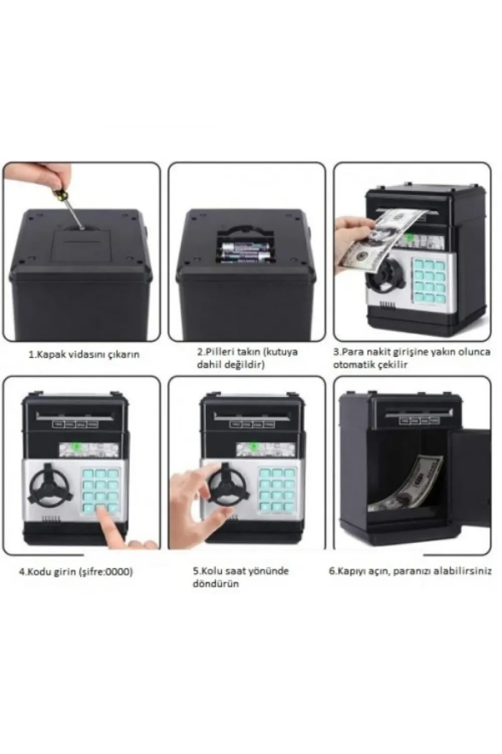 Elektronik Şifreli Kasa Otomatik ATM Kumbara