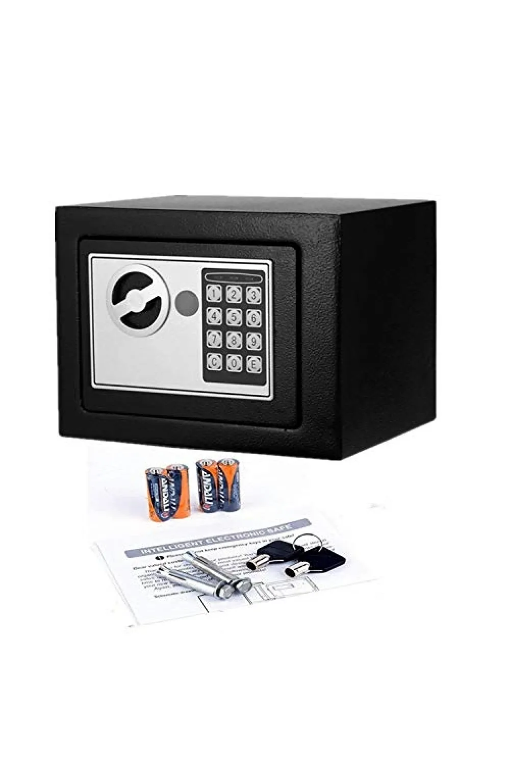 Elektronik Tuşlu Çelik Para Kasası Siyah