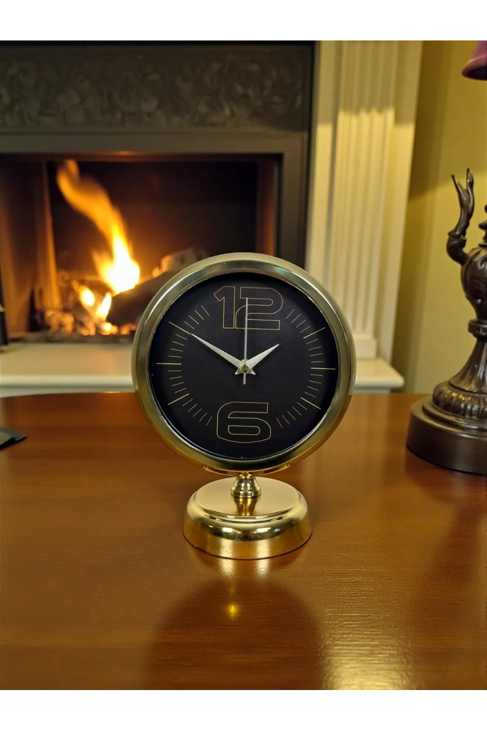 Elite Black Gold 25 x 20 Cm Metal Masa Saati