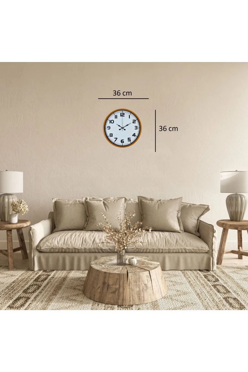 Elite Turuncu 36 Cm Şık Duvar Saati