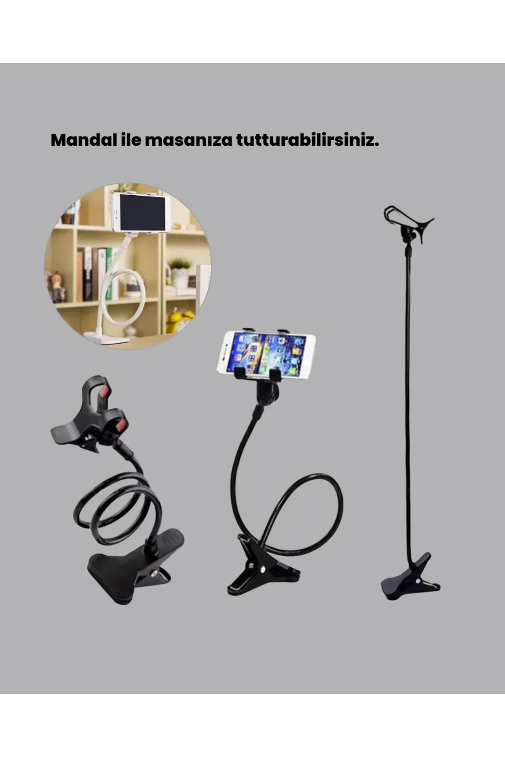 Eller Serbest Kullanım Sağlayan Masaüstü Telefon Tutucu