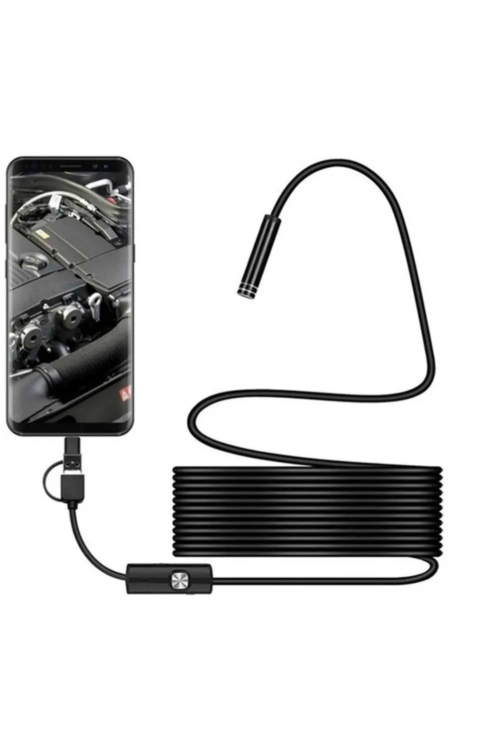 Endoskop 3 İn 1 Yılan Kamera Usb Micro Usb Type-c 20 Metre Sert Kablo