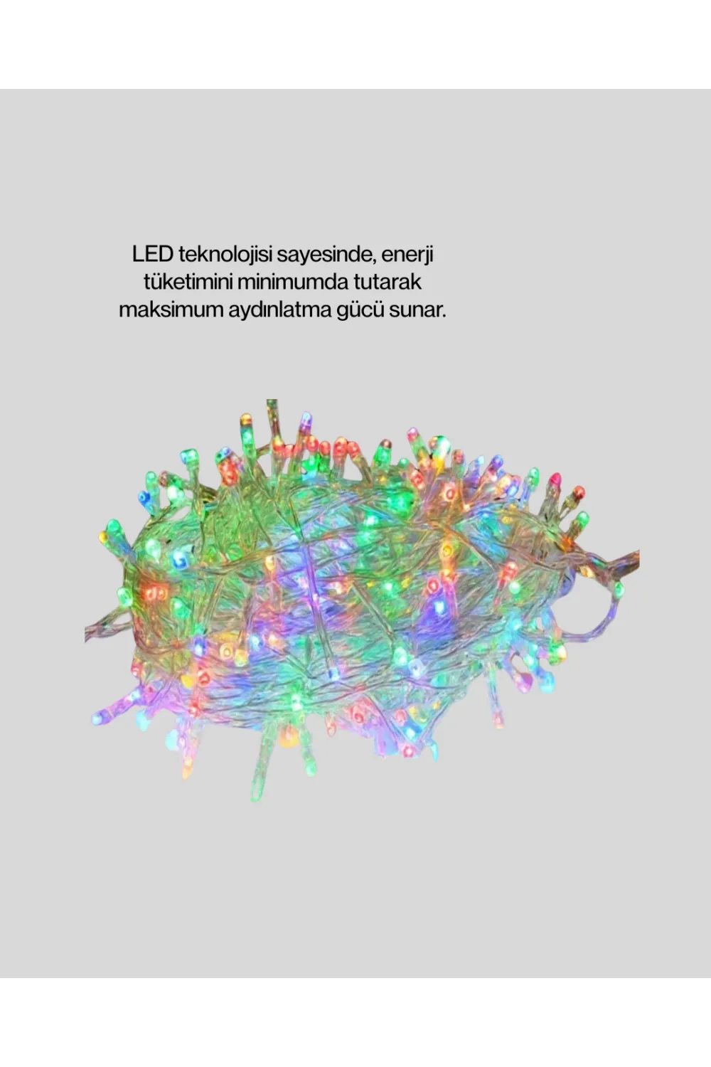 Enerji Tasarruflu Şeffaf Kablo 5 M 50 Led Dekor Işık