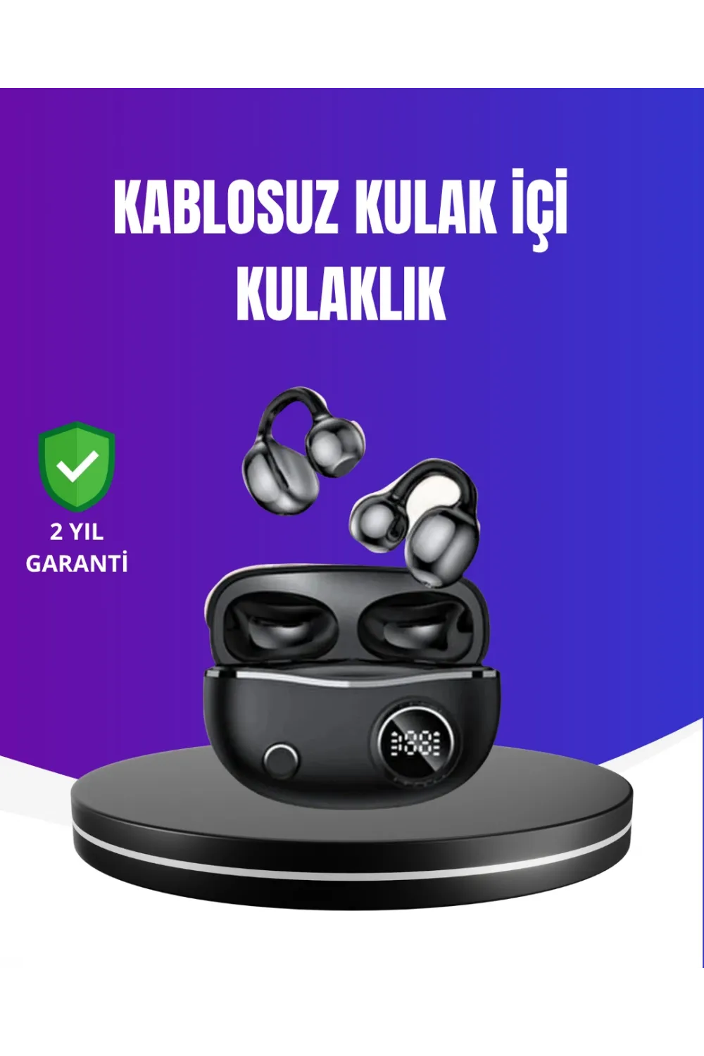 Ergonomik Klipsli Kablosuz Kulaklık – 30 Saat Pil Ve Dokunmatik Kontrol Özelliği
