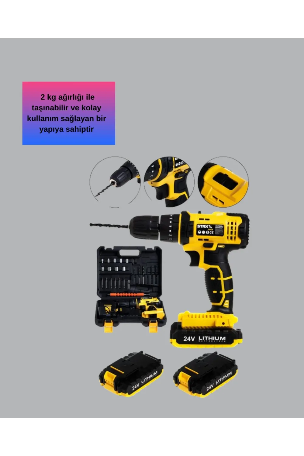 Ergonomik Tasarımlı 12v Matkap | 2 Vitesli, Led Aydınlatmalı Ve Dayanıklı